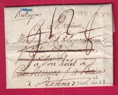 MARQUE TORIGNY MANCHE LENAIN N°2 INDICE 23 AU DOS DEB BAIN DE BRETAGNE ILLE ET VILAINE 1791 LENAIN N°4 INDICE 20 LETTRE - 1701-1800: Precursors XVIII