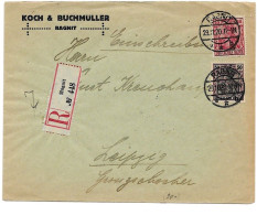 Germany Infla Registered Ragnit To Leipzig 29.11.1920 - Briefe U. Dokumente