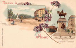 MILANO - Litografia - Piazza Cavour - Monumento A Garibaldi - Ed. Künzli 901 - Milano