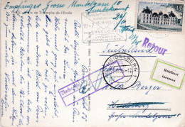 1956-C.postale Arc De Triomphe De PARIS  Pour Heidelberg (Allemagne) ,timbre ,vignette ,griffe Retour + Cachet - 1921-1960: Période Moderne