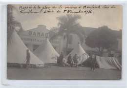 BOUFARIK - Tremblement De Terre Du 5 Novembre 1924 - Place De La Mairie - Garage Derouet - Campement De Sinistrés - CART - Autres & Non Classés