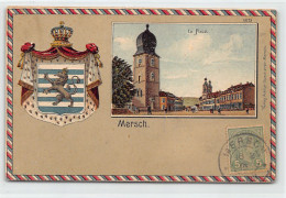 Luxembourg - MERSCH - Carte Gaufrée - La Place - Ed. Arthur Duscherer  - Altri & Non Classificati