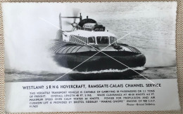 WESTLAND SRN 6 HOVERCRAFT RAMSGATE-CALAIS CHANNEL SERVICE CP PK Valentine’s Real Photo - Aéroglisseurs