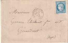 Lettre De Quesnoy Sur Deule à Gérardmer LAC - 1849-1876: Klassieke Periode