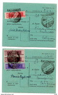 Pacchi Postali - Due Avvisi Di Arrivo Pacco (sostegno Dagli USA) - 1946-60: Storia Postale