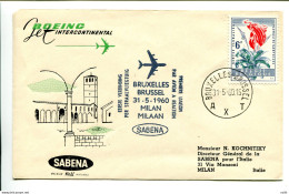 Primo Volo Sabena Bruxelles-Milano Del 31/5/60 - Luchtpost