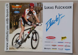 Autographe Lukas Flückiger Athleticum Format A5 - Cycling