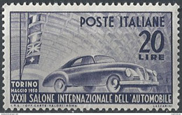1950 Italia Salone Automobile Torino MNH Sassone N. 617 - 1946-60: Mint/hinged