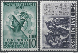 1951 Italia Censimento 2v. MNH Sassone N. 675/76 - 1946-60: Nieuw/plakker