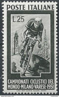 1951 Italia Mondiali Ciclismo MNH Sassone N. 669 - 1946-60: Nieuw/plakker