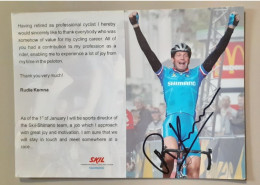 Autographe Rudie Kemna Skil Shimano Format A5 - Radsport