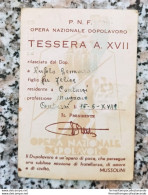 Bm7 Tessera Nazionale Fascista Dopolavoro Contursi Salerno - Cartes De Membre