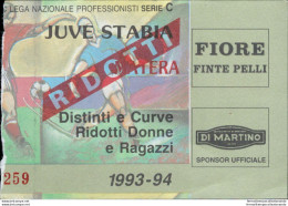 Bl25 Biglietto Calcio Ticket Juve Stabia  - Matera 1993-94 - Toegangskaarten