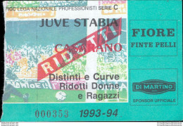 Bl99  Biglietto Calcio Ticket Juve Stabia - Casarano 1993-94 - Toegangskaarten