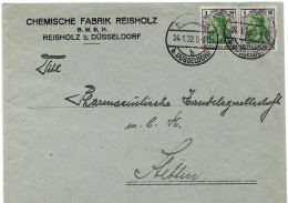 Germany Infla Reisholz Bei Duesseldorf 24.1.1922 Chemical Factory - Briefe U. Dokumente