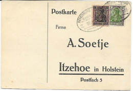 Germany Infla Rendsburg Train Cancel To Husum 1.4.1922 - Lettres & Documents