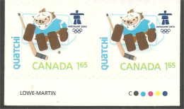 Canada Vancouver 2010 Ice Hockey Glace Booklet Carnet MNH ** Neuf SC (C23-13bota) - Nuovi