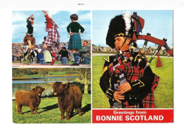 Greetings From Bonnie Scotland.Multivues.Expédié à Froyennes (Belgique) - Andere & Zonder Classificatie