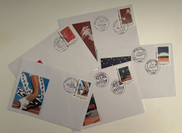 Roland-Garros - Enveloppes Avec Timbres Autoadhésifs Et Cachets 2016, 2018, 2019, 2021 Et 2023 - TENNIS - TRES RARE - Tennis