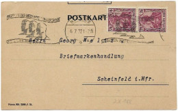 Germany Infla Muenchen Datelined Gauting 6.7.1922 Deutsche Werbeschau Cancel - Brieven En Documenten