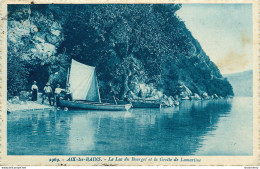 CPA Aix Les Bains-Le Lac Du Bourget Et La Grotte De Lamartine-Timbre       L2371 - Aix Les Bains