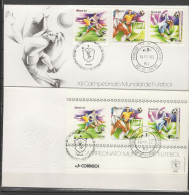 Brazil 1982 Football Soccer World Cup Set Of 3 + S/s On 2 FDC - 1982 – Espagne