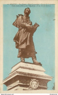 CPA Macon-Quai Lamartine-Statue-Timbre    L1286 - Macon