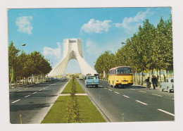 IRAN Teheran MAYDANE SHAHYAD ARYAMEH View, Old Car, Bus, Vintage Photo Postcard RPPc AK (68618) - Irán
