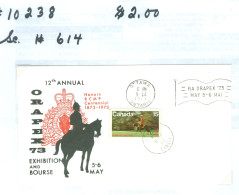 Mounted Police Montée; GRC / RCMP; Gendarmerie; Sc. # 614; Souvenir Cover, ORAPEX 73 (10238) - Usati