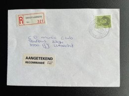 NETHERLANDS 1992 REGISTERED LETTER GROOT AMMERS TO UTRECHT 02-11-1992 NEDERLAND AANGETEKEND - Storia Postale