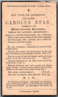 Bidprentje St-Kwintens-Lennik - Stas Carolus (1856-1934) - Santini