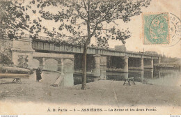 CPA Asnières-La Seine Et Les Deux Ponts-8-Timbre      L2412 - Asnieres Sur Seine