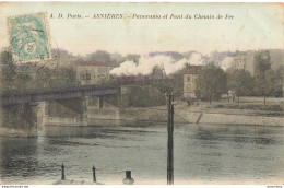 CPA Asnières-Panorama Et Pont Du Chemin De Fer-Timbre      L2412 - Asnieres Sur Seine