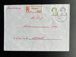 NETHERLANDS 1996 REGISTERED LETTER HARLINGEN TO UTRECHT 02-09-1996 NEDERLAND AANGETEKEND - Briefe U. Dokumente