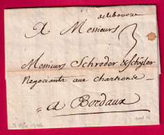 MARQUE MANUSCRIT DE LIBOURNE 1746 GIRONDE INDICE 14 POUR BORDEAUX LETTRE - 1701-1800: Précurseurs XVIII