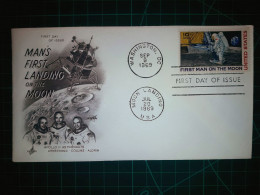 ÉTATS-UNIS : Enveloppe FDC Commémorative Du "Premier Atterrissage De L'homme Sur La Lune". Cachet De La Poste à Washing - 1961-1970