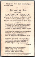 Bidprentje St-Lenaarts - Nicolai Lodewijk (1919-1941) - Santini