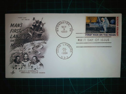 ÉTATS-UNIS : Enveloppe FDC Commémorative Du "Premier Atterrissage De L'homme Sur La Lune". Cachet De La Poste à Washing - 1961-1970