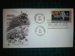 ÉTATS-UNIS : Enveloppe FDC Commémorative Du "Premier Atterrissage De L'homme Sur La Lune". Cachet De La Poste à Washing - 1961-1970