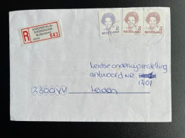 NETHERLANDS 1996? REGISTERED LETTER HARDINXVELD GIESSENDAM BUITENDAMS TO LEIDEN NEDERLAND AANGETEKEND - Covers & Documents