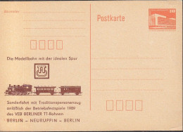 DDR PP 19 II, Ungebraucht, Sonderfahrt Berlin-Neuruppin, Des VEB Berliner TT-Bahnen, 1989 - Cartoline Private - Nuovi