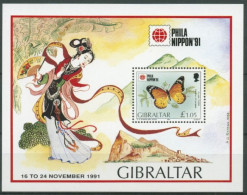 Gibraltar 1991 PHILANIPPON '91: Schmetterling Block 16 Postfrisch (C30904) - Gibraltar