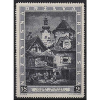 Kroatien 1943 Briefmarkenausstellung Zagreb Kloster Kirche 115 Postfrisch - Croazia