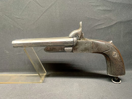 PISTOLET A BROCHE A DOUBLE CANONS , LOUIS-PHILIPPE PUIS NAPOLEON III, FONCTIONNEMENT  OK. - Armi Da Collezione