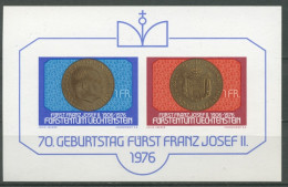 Liechtenstein 1976 70. G. V. Fürst Franz Josef II. Block 10 Postfrisch (C13663) - Neufs