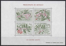 Monaco 1986 Vier Jahreszeiten Erdbeerbaum Block 34 Postfrisch (C91369) - Blocks & Sheetlets