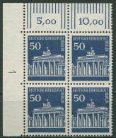 Berlin 1966 Brandenburger Tor 4er-Block Ecke Druckerzeichen 289 DZ 1 Postfrisch - Unused Stamps