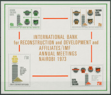 Ostafrikanische Gem. 1973 Währungsfond Und Weltbank Block 4 Postfrisch (C40236) - Kenya, Ouganda & Tanzanie