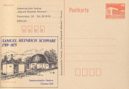 DDR PP 19 II, Ungebraucht, Samuel Heinrich Schwabe, Astronomische Station Dessau, 1989 - Privé Postkaarten - Ongebruikt