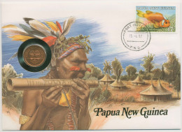 Papua Neuguinea 1987 Ureinwohner Siedlung Numisbrief 2 Toea (N427) - Papúa Nueva Guinea